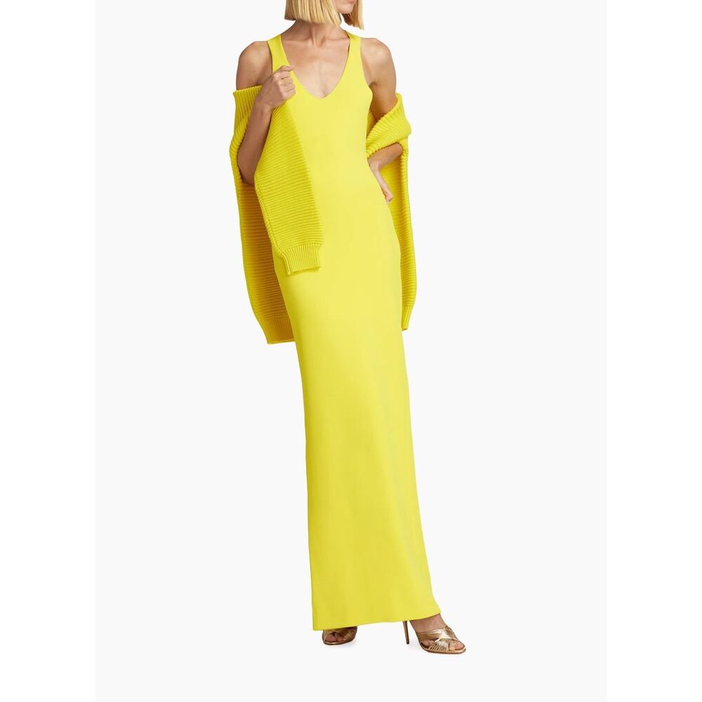 NWT Brandon Maxwell Knit Scoop Neck Sleeveless Maxi Dress Medium $2295